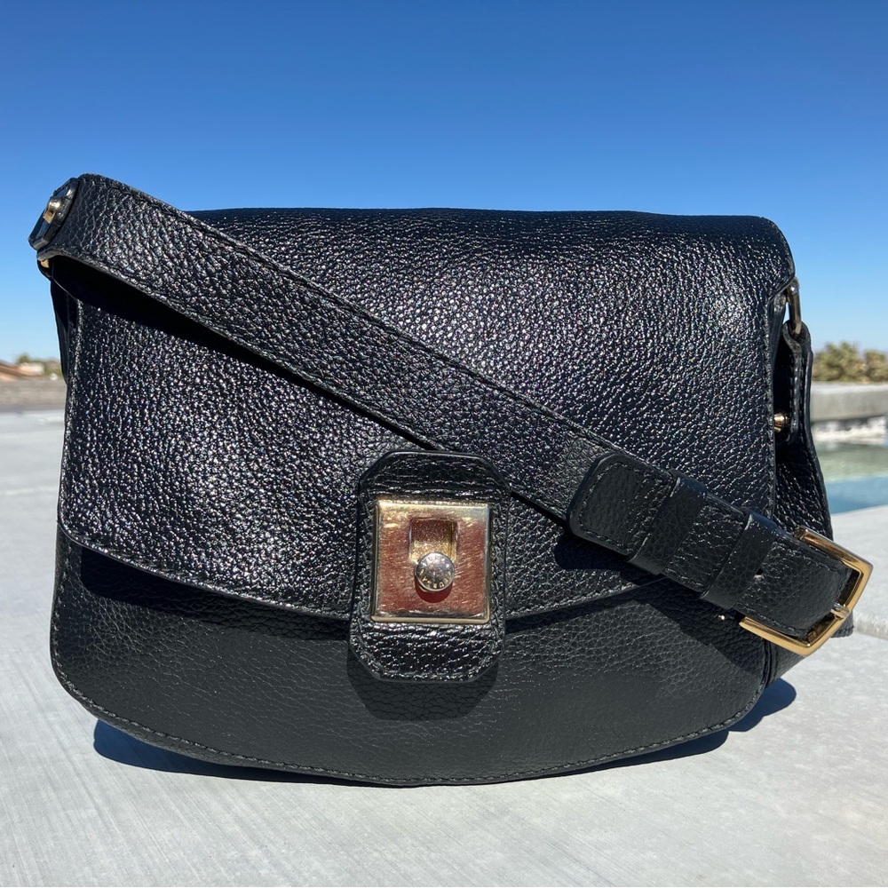 Elegant Black Leather Crossbody Bag by Furla